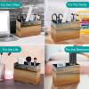Square PU Leather Pen Holder with Beach-Inspired Design, 2 Compartments view 4