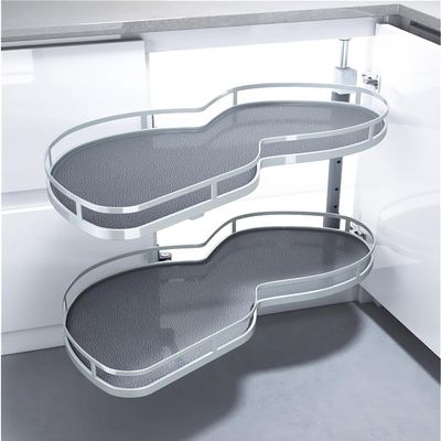 Corner Kitchen Carousel with Pull-Out Spice Rack