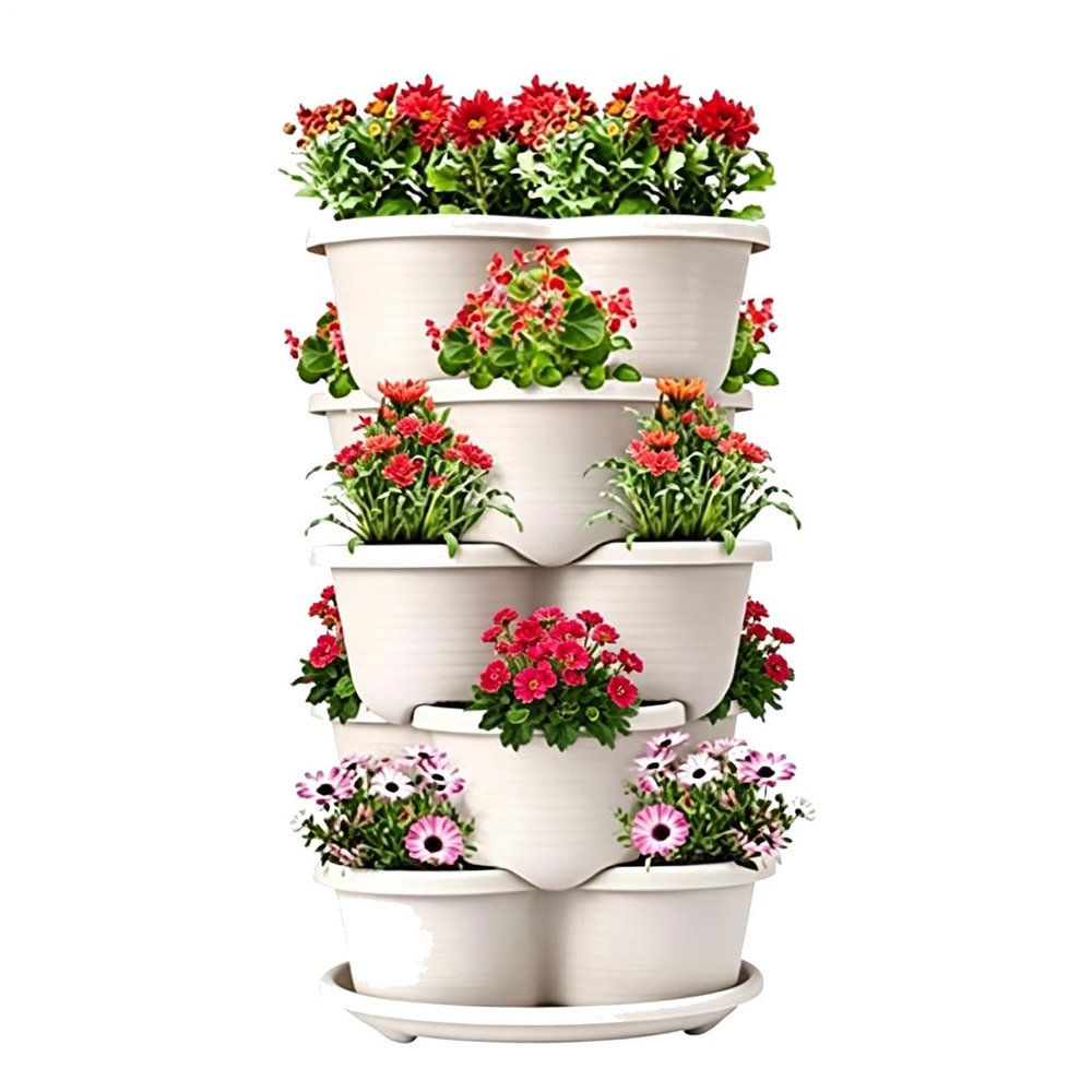 Vertical Garden Planter, 5-Piece Tiered Raised Stackable