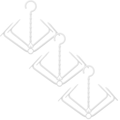 CTIRCHIU Foldable Shoe Rack - Space-Saving, 3 Pieces in White PP Plastic with Hooks for Hanging