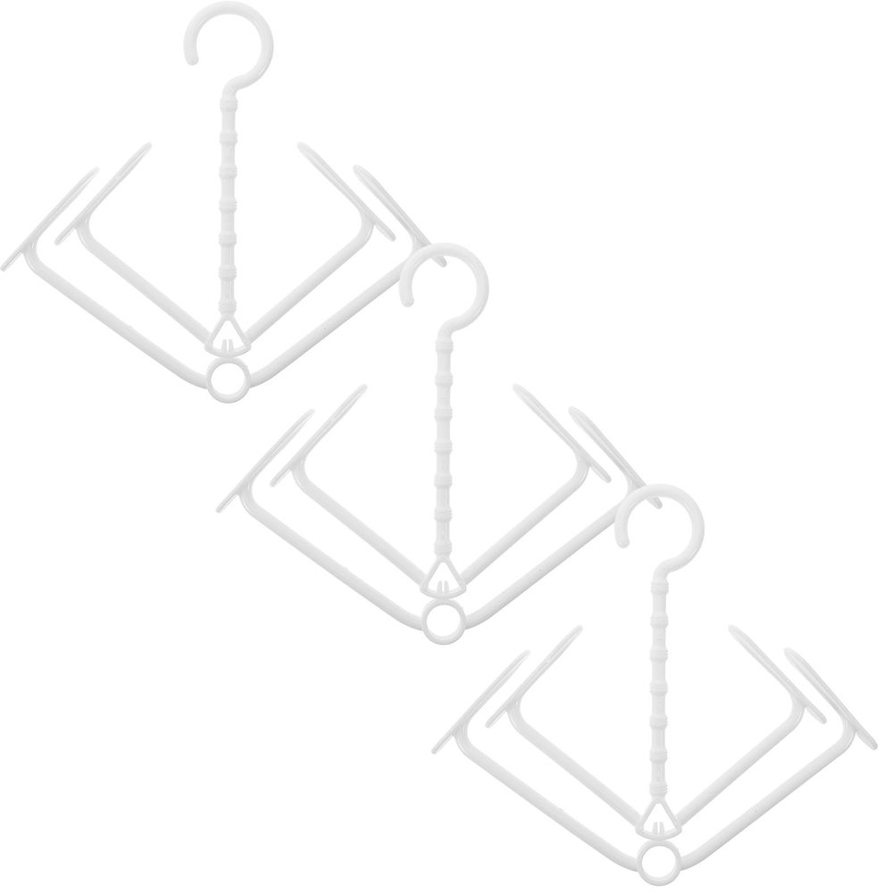 CTIRCHIU Foldable Shoe Rack - Space-Saving, 3 Pieces in White PP Plastic with Hooks for Hanging