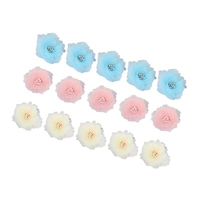 Zerodeko 15-Piece Handmade Fabric Flowers