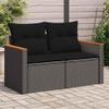 KKHOMEI Garden Sofa with Storage, Rattan 3-Seater Balcony Lounge Couch view 1