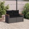 KKHOMEI Garden Sofa with Storage, Rattan 3-Seater Balcony Lounge Couch view 2