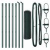 Green Fence Posts, 10 x 0.6 m, Steel and PVC view 2