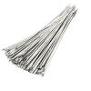 Stainless Steel Cable Ties, Approx. 4.6 mm, Heavy-Duty, Self-Locking, Multipurpose Metal Exhaust Wrap Ties, 80 Pieces (40 pcs, 4.6 × 200 mm) view 1