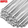 Stainless Steel Cable Ties, Approx. 4.6 mm, Heavy-Duty, Self-Locking, Multipurpose Metal Exhaust Wrap Ties, 80 Pieces (40 pcs, 4.6 × 200 mm) view 2