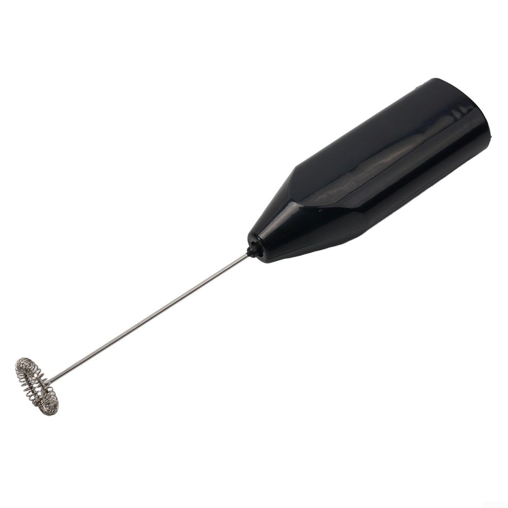 Stainless Steel Mini Electric Whisk for Mixing Coffee, Egg Whites, and Yolks (Black)