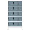 Mokuyary Steel Locker Cabinet, Light Gray and Dark Gray, 90 x 40 x 180 cm view 2