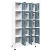 Mokuyary Steel Locker Cabinet, Light Gray and Dark Gray, 90 x 40 x 180 cm view 3