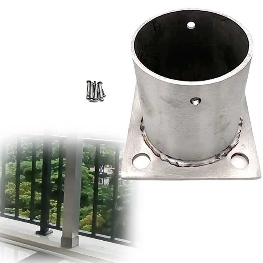Generic Stainless Steel Post Base, Round Anchor, 4 x 4 in, 10-Pack