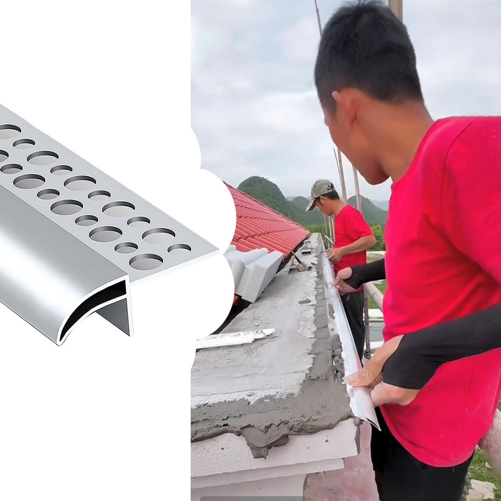Dailify Window Rain Guard, 2 m, Eagle-Beak Drip Edge, Cut-to-Size Aluminum Profile