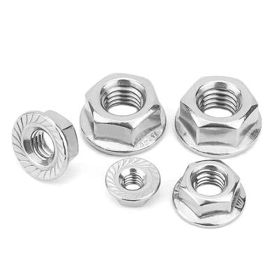 Fine-Thread Flange Nuts for Bicycles, DIN 6923 Serrated Lock Nuts, SUS304/SUS316, M2.5–M20