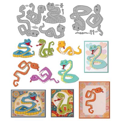 MAYJOYDIY Cartoon Snake Metal Embossing Stencils