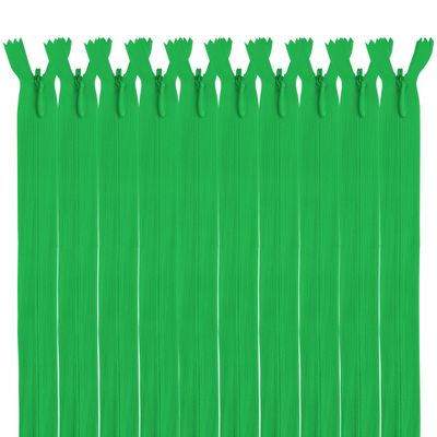 MARARDI 10-Pack Invisible Green Nylon Zippers, 35 cm