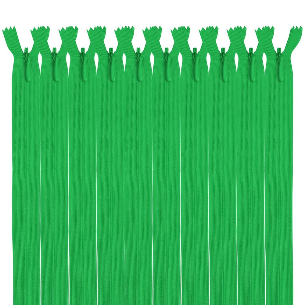 MARARDI 10-Pack Invisible Green Nylon Zippers, 35 cm