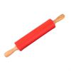 GDHKDDFL Baking Rolling Pin, 39 x 5 cm, Nonstick Silicone with Wooden Handles, Red view 1