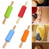 GDHKDDFL Baking Rolling Pin, 39 x 5 cm, Nonstick Silicone with Wooden Handles, Red view 2