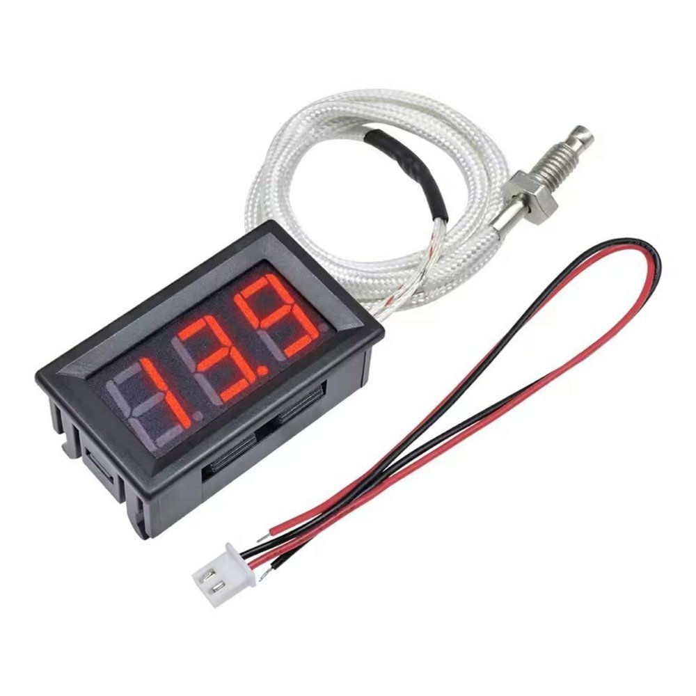 Digital Temperature Thermometer with K-Type Thermocouple and LED Display
