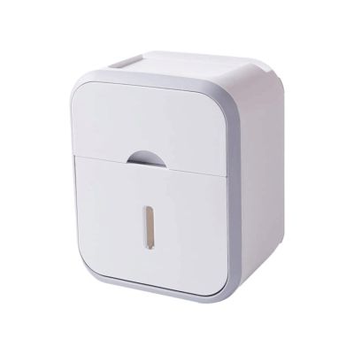 DUddTTW Stylish Wall-Mounted Tissue Dispenser and Organizer Shelf, PP Paper Towel Box, Toilet Holder, High Quality (White)