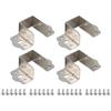 4-Pack U-Shaped Metal Bed Rail Brackets, Cold-Rolled Steel, 40 mm, Silver view 1
