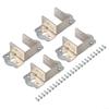 4-Pack U-Shaped Metal Bed Rail Brackets, Cold-Rolled Steel, 40 mm, Silver view 2