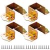 4-Pack U-Shaped Metal Bed Rail Brackets, Cold-Rolled Steel, 40 mm, Silver view 4
