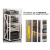 Generic 4-Tier Adjustable Shelf with Casters, Mobile AV Stand for Hi-Fi and Entertainment Electronics, Open Design, Black, H view 2