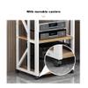 Generic 4-Tier Adjustable Shelf with Casters, Mobile AV Stand for Hi-Fi and Entertainment Electronics, Open Design, Black, H view 3