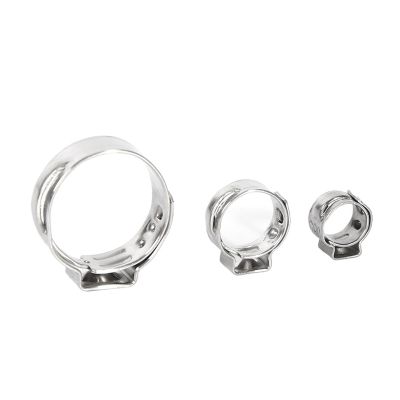 5/10-Piece Stainless Steel 304 Single-Ear Hose Clamp Assortment, Individual (6.3–7.5 mm, 10 pcs)