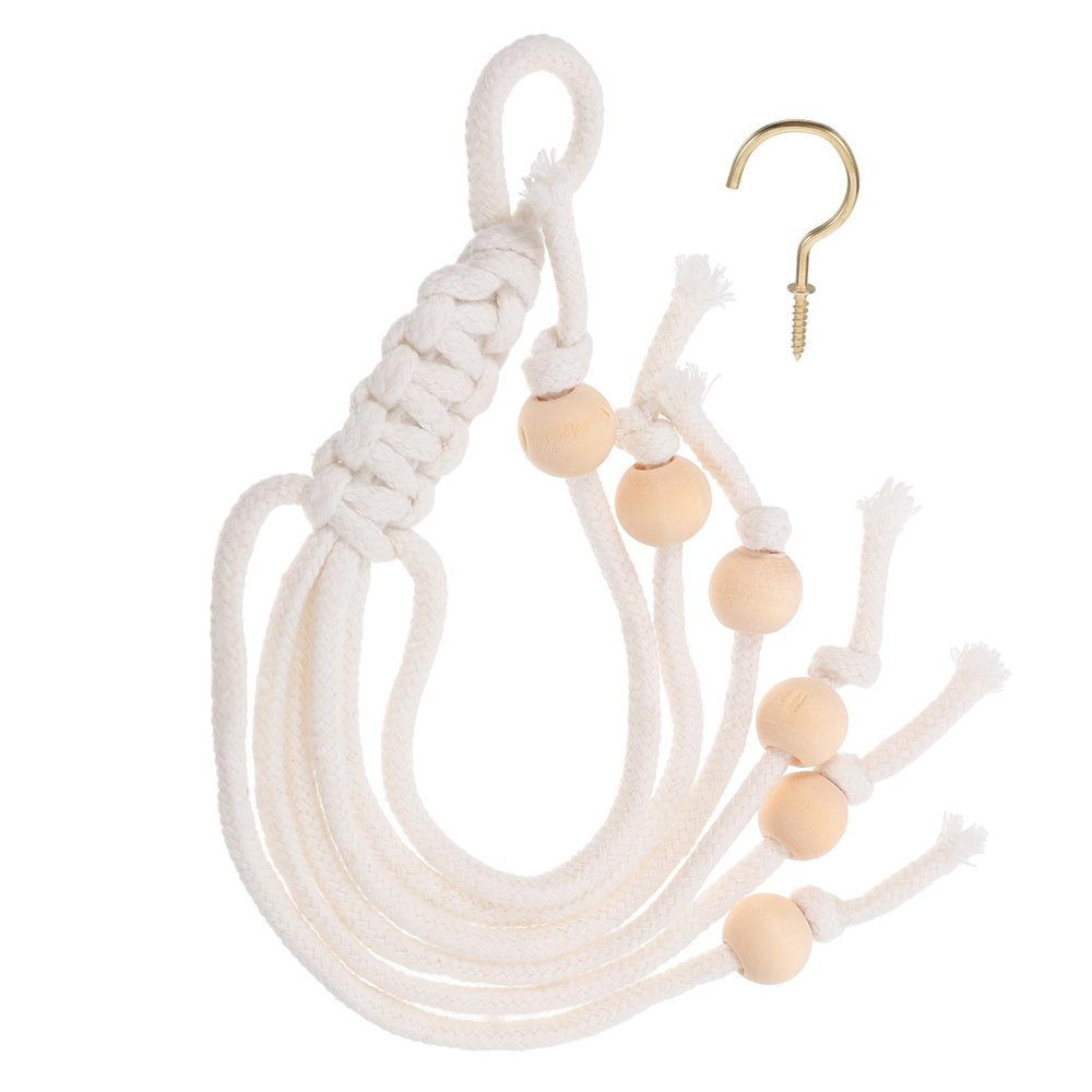 SOLUSTRE Banana Holder - Cotton Rope with Wooden Beads (2 pcs)