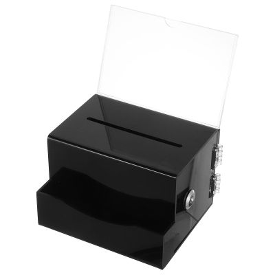 PRETYZOOM Black Acrylic Suggestion Box with Lock