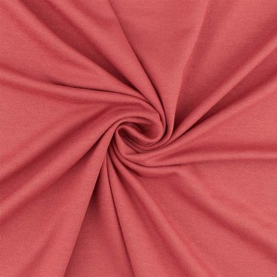 Elastic Viscose Jersey Fabric, Solid Brick Red
