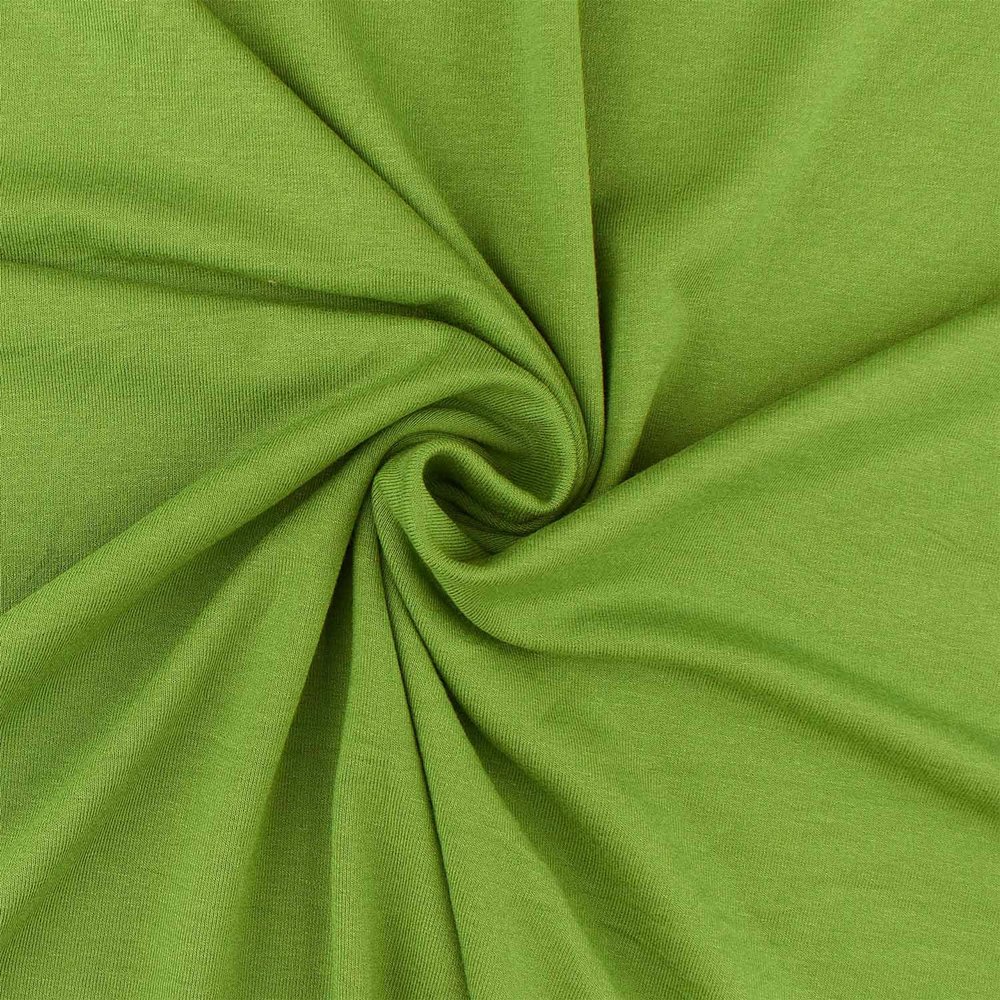 Elastic Viscose Jersey Fabric, Solid Moss Green