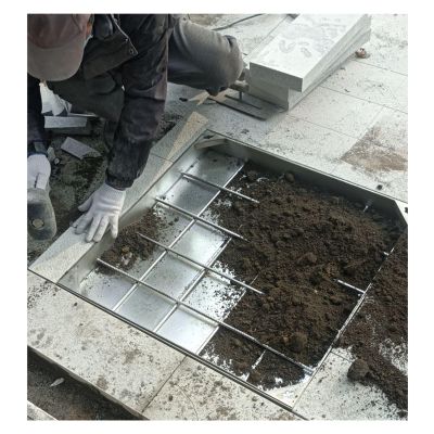 Generic Recessed Septic Tank Cover, Concealed Manhole and Wastewater Basin Frame, 100 x 100 cm