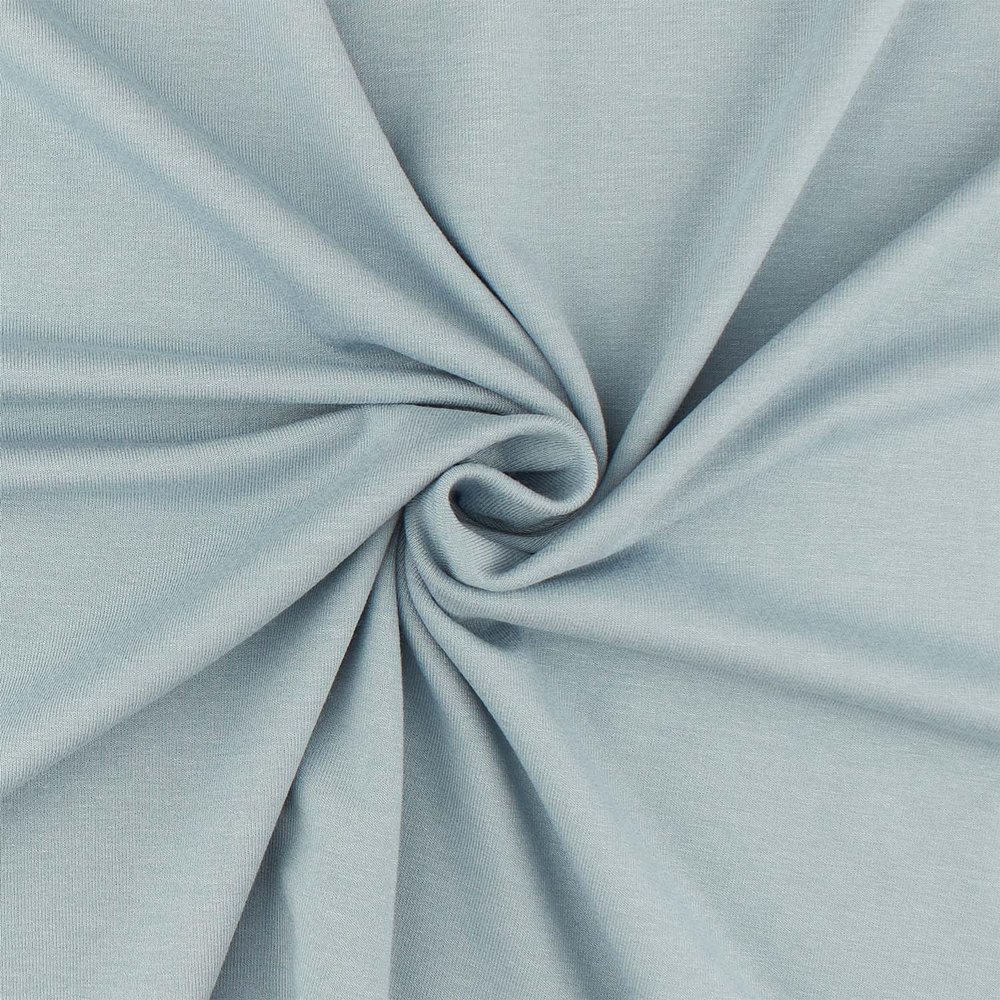 Elastic Viscose Jersey Fabric, Light Smoke Blue