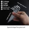 9-Piece L-Shaped Screwdriver Set, #45 Steel Cross, Triangle, U- and Y-Shaped Bits view 4