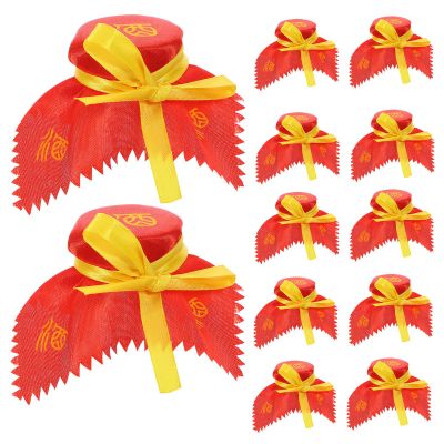 JEWEDECO Fabric Covers Red for Wine and Spirits Glasses - 10 Pack