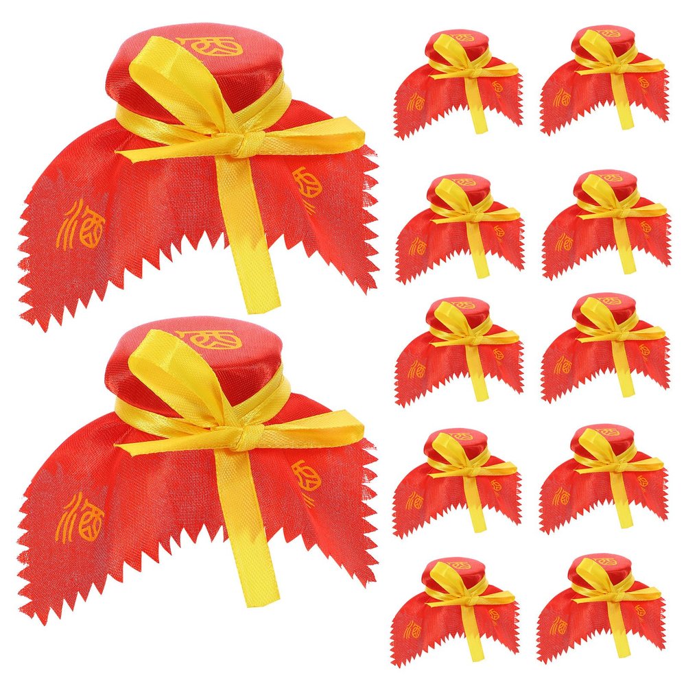 JEWEDECO Fabric Covers Red for Wine and Spirits Glasses - 10 Pack