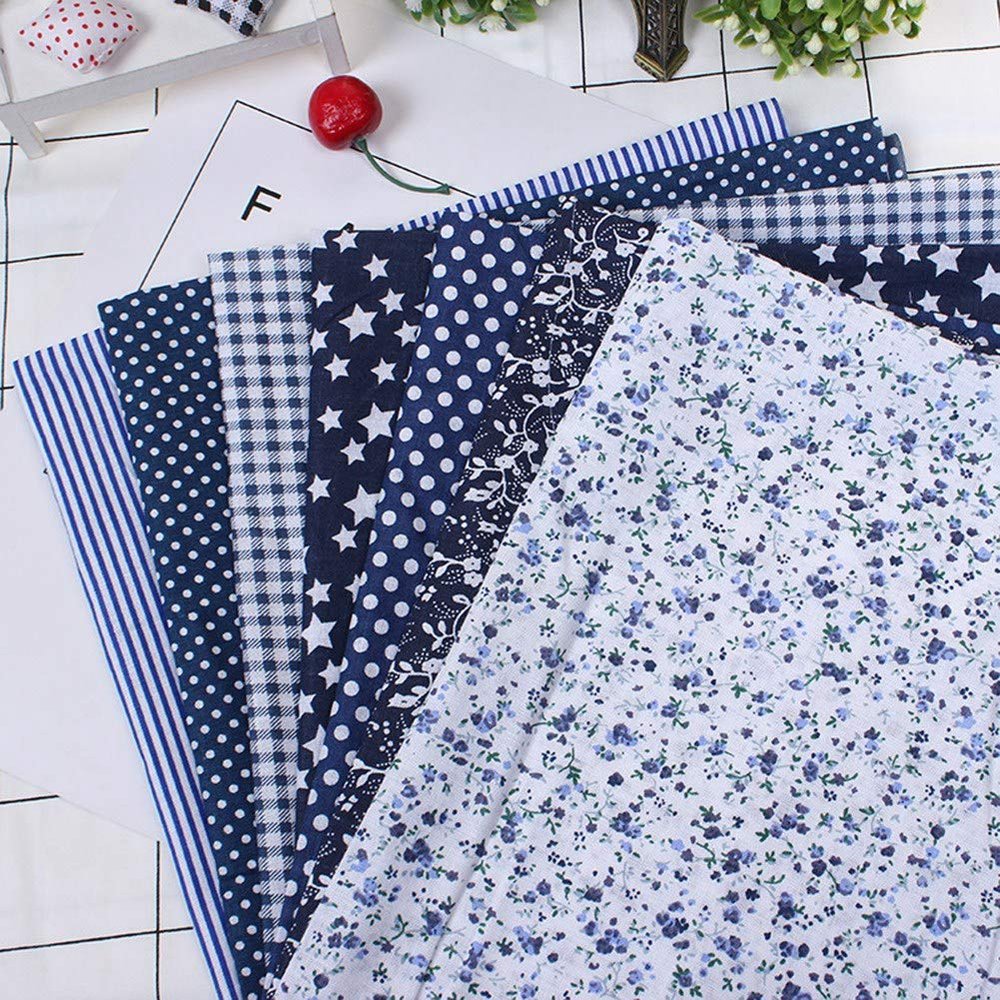 Qcwwy Quilting Fabric Squares - Dark Blue Series