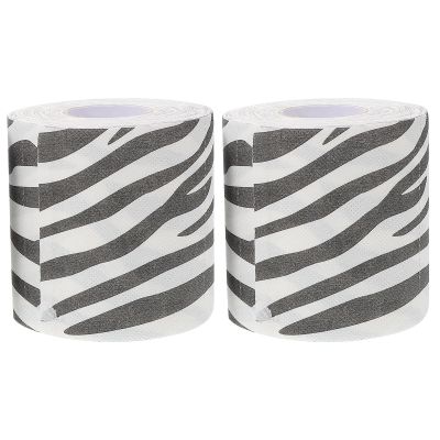 2-Piece Zebra-Print Toilet Paper, Paper, 3D Look