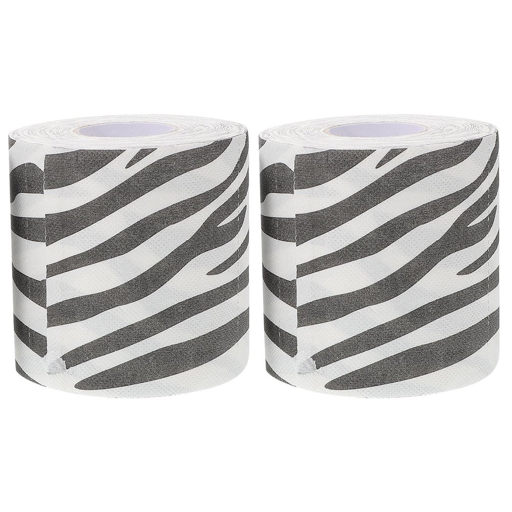 2-Piece Zebra-Print Toilet Paper, Paper, 3D Look