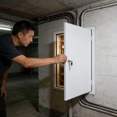 Flush-Mount Access Panel for Drywall, Lockable Inspection Hatch for Plumbing and Electrical Services