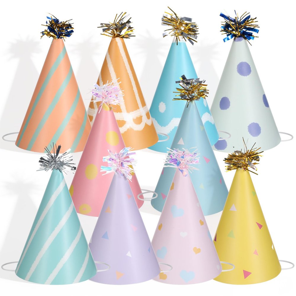 10 Pack Party Hats for Plush Toys