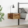 zylophax Wall-Mounted Nightstand, Engineered Wood, 35 x 35 x 20 cm, with Drawer view 1