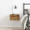 zylophax Wall-Mounted Nightstand, Engineered Wood, 35 x 35 x 20 cm, with Drawer view 3