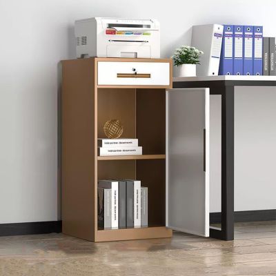 2-Tier Filing Cabinet with Lock, Industrial Rolling Office Cabinet with Door