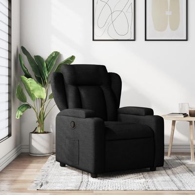 GeenYuu Black Fabric Recliner, Manual 135° Adjustment with Cup Holders