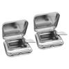 INOOMP Portable Small Ashtrays, 2-Pack, Metal with Lid, Compact, Odor-Sealed, for Car and Camping view 1