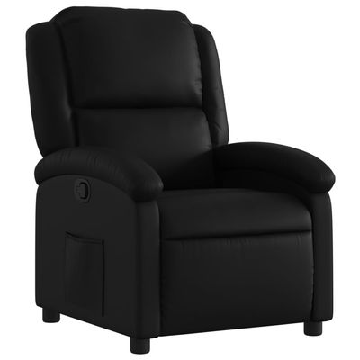 GeenYuu Black Faux Leather Recliner with Manual 135° Recline